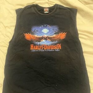 Harley-Davidson Black and Orange Graphic Tank